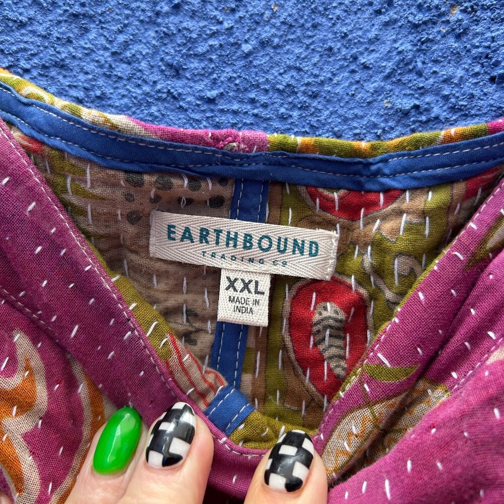 earthbound recycled kantha quilt overalls - Picture 6 of 8